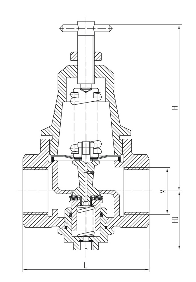 船用內(nèi)螺紋空氣減壓閥(圖1) 船用內(nèi)螺紋空氣減壓閥